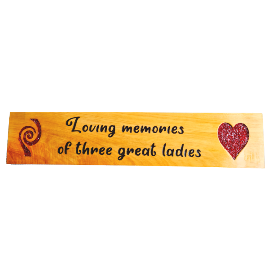 Macrocarpa 'Loving memories of three great ladies' Sign image 0